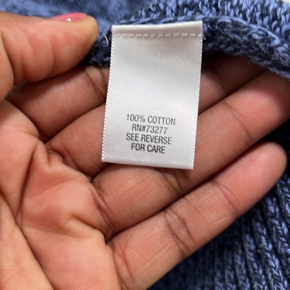 Croft & Barrow Women’s Cable Textured Blue Crewneck Sweater Long Sleeve Sz L - Picture 4 of 8